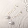 BAROQUE PEARL CHAIN EARRINGS IN 14K YELLOW GOLD - PEARL EARRINGS - PEARL JEWELRY