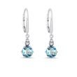 BOUCLES D'OREILLES EN OR BLANC ORNÉES DE TOPAZES SWISS BLUE ET DE DIAMANTS - BOUCLES D'OREILLES EN TOPAZE - BOUCLES D'OREILLES