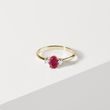 GOLDRING MIT RUBIN UND DIAMANTEN - RUBIN-VERLOBUNGSRINGE - VERLOBUNGSRINGE