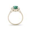 BAGUE EN OR BLANC 14 CT AVEC ÉMERAUDE ET DIAMANTS - BAGUES EN ÉMERAUDE - BAGUES