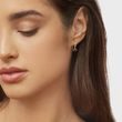 GARNET DOUBLE RIBBON GOLD EARRINGS - GARNET EARRINGS - 