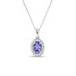 COLLIER EN OR BLANC AVEC TANZANITE ET DIAMANTS - COLLIERS AVEC TANZANITE - COLLIERS