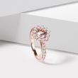 Luxury Ring with Morganite and Brilliants in Rose Gold