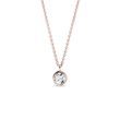 PENDENTIF EN OR ROSE ET DIAMANT LUNETTE - COLLIERS AVEC DIAMANTS - COLLIERS