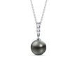 COLLIER EN EN OR BLANC, PERLE DE TAHITI ET DIAMANTS - PENDENTIFS EN PERLES - PERLES