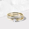 WEDDING RING SET IN 14K YELLOW GOLD - SET: VERLOBUNGS- UND TRAURING - VERLOBUNGSRINGE