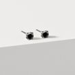 BOUCLES D'OREILLES EN OR BLANC AVEC DIAMANTS NOIRS - PUCES D'OREILLES EN DIAMANT - BOUCLES D'OREILLES