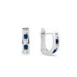 SAPPHIRE AND DIAMOND WHITE GOLD HUGGIE EARRINGS - SAPPHIRE EARRINGS{% if category.pathNames[0] != product.category.name %} - {% endif %}