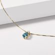 LONDON BLUE TOPAZ PENDANT IN YELLOW GOLD - TOPAZ NECKLACES - NECKLACES