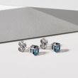 White Gold Studs with Topaz