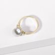 AKOYA PEARL AND DIAMOND RING IN YELLOW GOLD - PEARL RINGS - PEARL JEWELRY