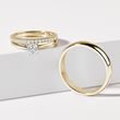 GOLD WEDDING BAND SET WITH HALF ETERNITY AND SHINY FINISH - YELLOW GOLD WEDDING SETS - WEDDING RINGS