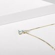 14K GOLD CHAIN WITH PEAR AQUAMARINE PENDANT - AQUAMARINE NECKLACES - NECKLACES