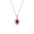OVAL RUBY AND DIAMOND GOLD HALO NECKLACE - RUBY NECKLACES{% if category.pathNames[0] != product.category.name %} - {% endif %}