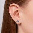 WHITE GOLD STUDS WITH TOPAZ - TOPAZ EARRINGS - EARRINGS