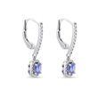 TANZANITE AND DIAMOND EARRINGS IN WHITE GOLD - TANZANITE EARRINGS - EARRINGS