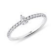 PEAR SHAPED DIAMOND STACKABLE RING IN WHITE GOLD - DIAMOND ENGAGEMENT RINGS - ENGAGEMENT RINGS
