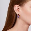 STATEMENT GOLDOHRRINGE MIT AMETHYST UND RHODOLITEN - OHRRINGE AMETHYST - OHRRINGE