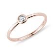Bezel diamond ring in rose gold