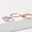 HIS AND HERS ROSE GOLD WEDDING RING SET WITH HALF ETERNITY AND SHINY FINISH - ROSE GOLD WEDDING SETS - WEDDING RINGS