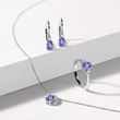 COLLIER EN OR BLANC AVEC TANZANITE ET DIAMANT - COLLIERS AVEC TANZANITE - COLLIERS