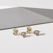 CHAMPAGNE DIAMOND STUD EARRINGS IN YELLOW GOLD - DIAMOND STUD EARRINGS - 