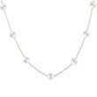Modern pearl chain necklace in yellow gold