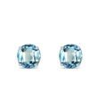 PUCES D'OREILLES EN OR BLANC AVEC TOPAZES SWISS BLUE - BOUCLES D'OREILLES EN TOPAZE - BOUCLES D'OREILLES