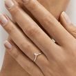ROSE GOLD CHEVRON RING WITH A MARQUISE DIAMOND - WOMEN'S WEDDING RINGS - WEDDING RINGS