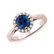 SAPPHIRE AND DIAMOND RING IN ROSE GOLD - SAPPHIRE RINGS - RINGS