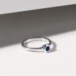 BEZEL SET SAPPHIRE RING IN WHITE GOLD - SAPPHIRE RINGS - RINGS