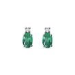 EMERALD AND DIAMOND EARRINGS IN WHITE GOLD - EMERALD EARRINGS - EARRINGS