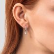 Bezel diamond earrings in white gold