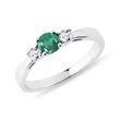 SMARAGDRING MIT DIAMANT AUS WEISSGOLD - RINGE MIT SMARAGD - RINGE