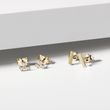 MODERN GOLD STUD EARRINGS WITH DIAMONDS - DIAMOND STUD EARRINGS - EARRINGS