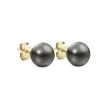 TAHITIAN PEARL EARRING AND NECKLACE SET IN YELLOW GOLD - PEARL SETS - PEARL JEWELLERY