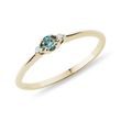 FEINER RING MIT BLAUEM DIAMANTEN IN GELBGOLD - VERLOBUNGSRINGE MIT FARBIGEN DIAMANTEN - VERLOBUNGSRINGE