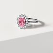 RING MIT ROSA SAPHIR UND DIAMANTEN IN WEISSGOLD - SAPHIRVERLOBUNGSRINGE - VERLOBUNGSRINGE