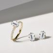 EMERALD CUT LAB GROWN DIAMOND STUDS IN YELLOW GOLD - DIAMOND STUD EARRINGS - EARRINGS