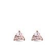 COLLIER EN OR ROSE AVEC MORGANITE TAILLE TRILLION - BOUCLES D'OREILLES EN MORGANITE - BOUCLES D'OREILLES