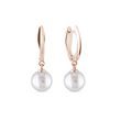 BOUCLES D'OREILLES PENDANTES EN OR ROSE ET PERLES - BOUCLES D'OREILLES EN PERLES - PERLES