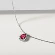 ELEGANTE DIAMANTHALSKETTE MIT RUBIN IN WEISSGOLD - KETTEN MIT RUBIN - KETTEN