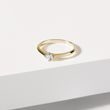 MINIMALIST RING WITH DIAMOND IN GOLD - BRILLIANT CUT DIAMOND ENGAGEMENT RINGS - ENGAGEMENT RINGS