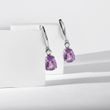 WHITE GOLD EARRINGS WITH AMETHYSTS AND DIAMONDS - AMETHYST EARRINGS - EARRINGS