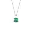 PENDENTIF EN OR BLANC SERTI D'UNE ÉMERAUDE - COLLIERS AVEC ÉMERAUDE - COLLIERS