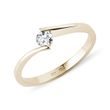 SPIRAL RING IN YELLOW GOLD WITH BRILLIANT - SOLITAIRE ENGAGEMENT RINGS - ENGAGEMENT RINGS