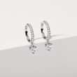 BAGUES EN DIAMANT AVEC UN CŒUR EN OR BLANC - BOUCLES D'OREILLES EN DIAMANT - BOUCLES D'OREILLES