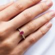 ELEGANT RUBY RING IN YELLOW GOLD WITH DIAMONDS - RUBY RINGS - 