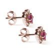 BOUCLES D'OREILLES CŒUR EN OR ROSE AVEC TOURMALINE - BOUCLES D'OREILLES EN TOURMALINE - BOUCLES D'OREILLES