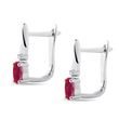 WHITE GOLD EARRINGS WITH RUBIES AND DIAMONDS - RUBY EARRINGS - EARRINGS